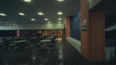 Los Angeles Mall in the rain