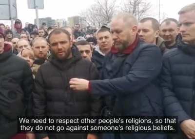 Muscovites are protesting against the construction of a mosque in Moscow. A group of Moscovites says, 