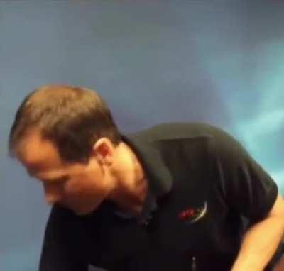 Astronaut forgets he is not in space