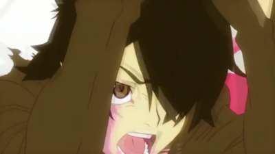 Araragi brutally getting his ass kicked [Bakemonogatari episode 8]