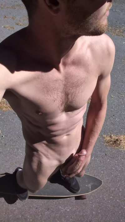 Longboarding naked through the forest 😁