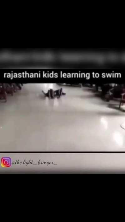 rajasthani kids learning to swim