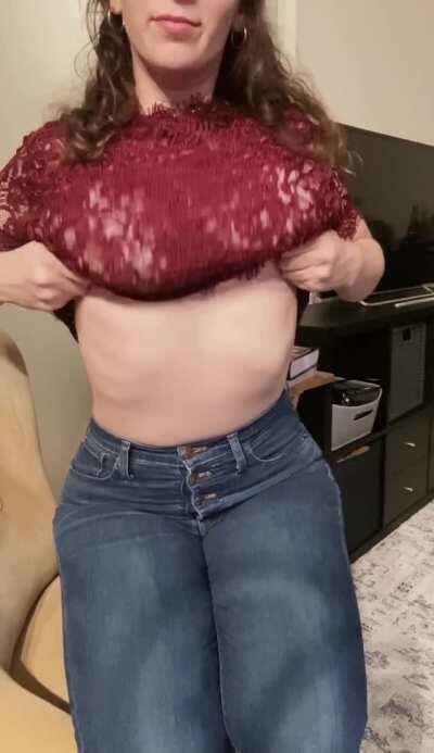 Saying good morning with a titty drop for you [oc]