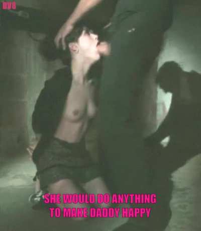 At first it was not wearing a bra. Later it was not wearing panties. Now it was letting Daddy pump her throat until she forgot what it felt like to be a person.