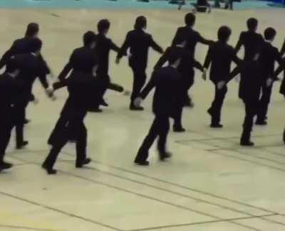 In Japan, these university students are demonstrating the art of 