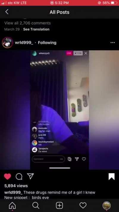 “Birds Eye” snippet. i need this song so bad, it doesn’t sound like his usual music🔥🔥🔥😭