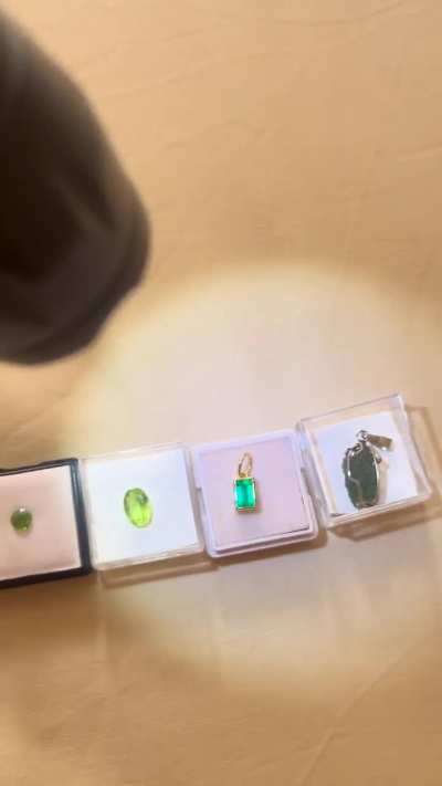 Find moldavite in my green gems collection