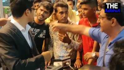 Indian airport worker defending herself.