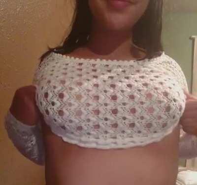 1st titty ‘drop’ of my small firm tits
