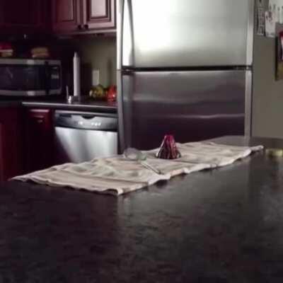 Just doing the old baking soda vinegar volcano trick.