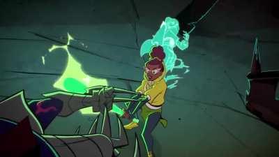 Rise of the TMNT | The turtles and April vs Shredder