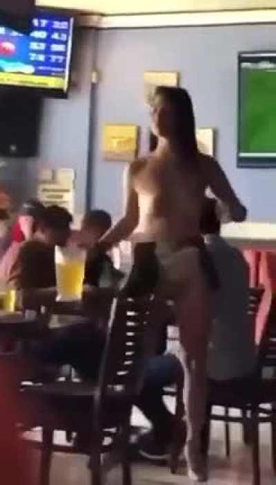 Viet Cafe girl serving tea