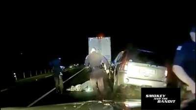 Police shoots unarmed man who is trying to exchange insurance information for a fender bender; deemed reasonable force.