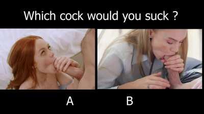 Which cock would you suck first