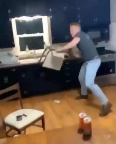 He's fighting everything in the room