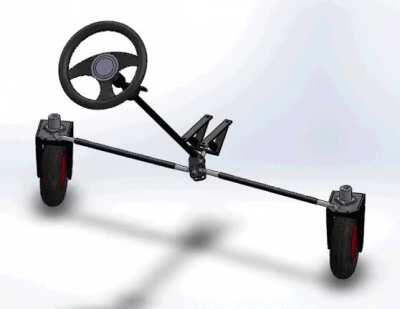 Ackerman steering.