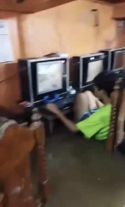 Gaming in the flood.