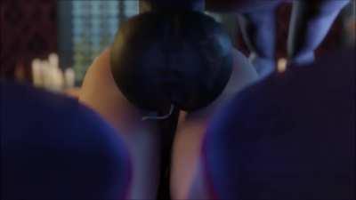 D.Va by the fountain (thebartender)