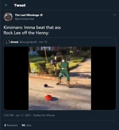 Once it touches his lips, it's curtains.