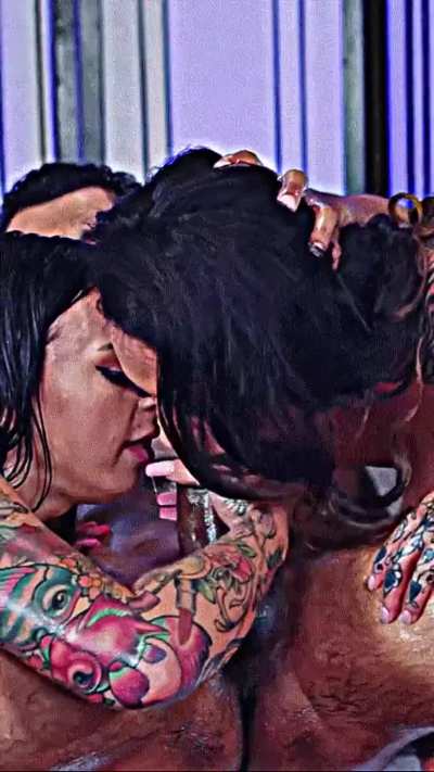 Helping her friend with a BBC