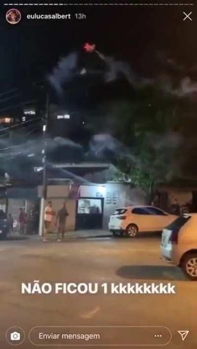 Bomber drone interrupts the barbecue of noisy neighbors in Brazil