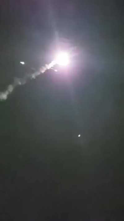 Setting off a strobe rocket firework