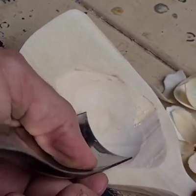 Various spoon gouges in action