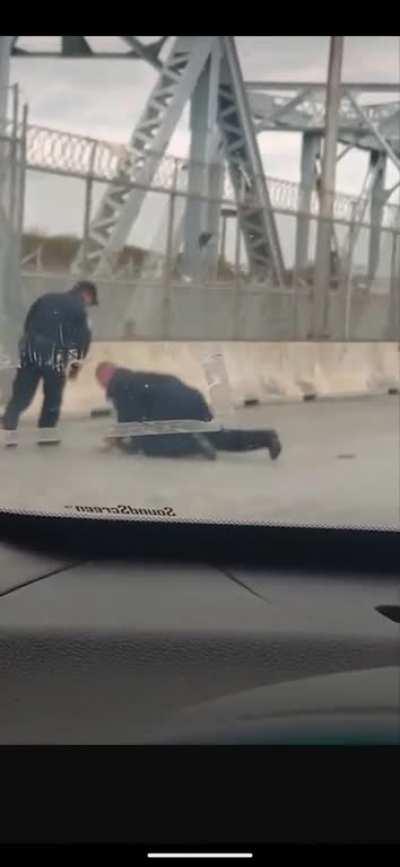 She decided to hit a cop and paid the price