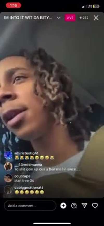 Bloodhound lil jeff (11x) on live 50 minutes after killing monti and lil rob (Bkn/Getem)