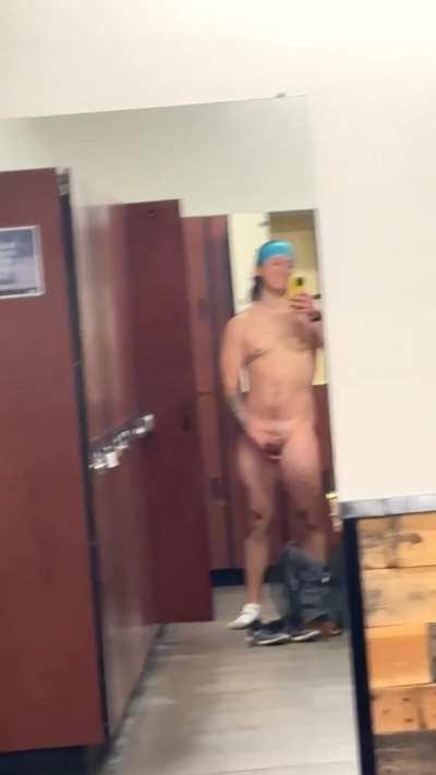 Stroking in the locker room