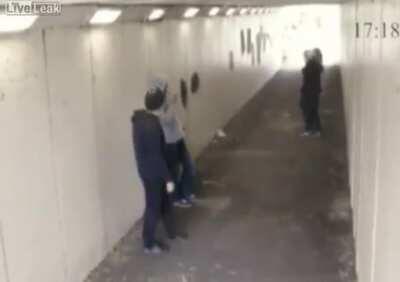 Messing with a girl and her boyfriend