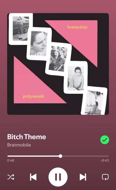 I found this band from the 90’s on Spotify randomly called “Bratmobile” and I think they deserve some love