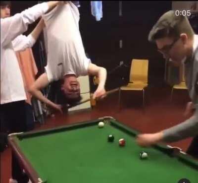 WCGW Playing Pool Upside Down