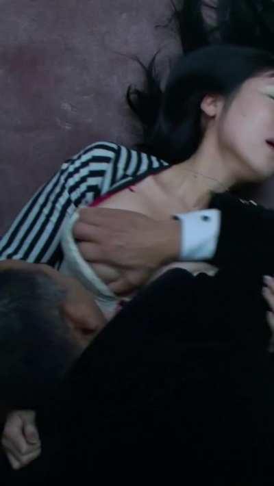 Megumi Kagurazaka (at 28) groped thoroughly by Denden (at 61) - Cold Fish (2010)