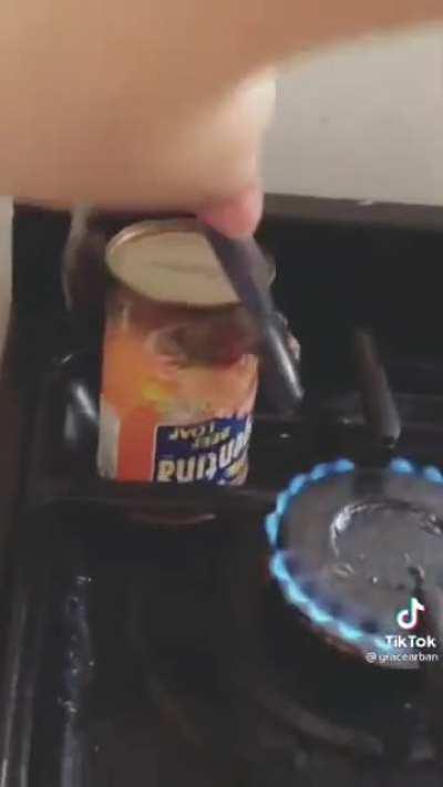 to remove the meat loaf from the can easily
