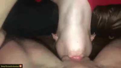 Just a girl next door, getting throat fucked and a massive throat bulge