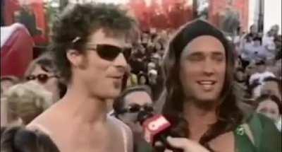Matt Stone and Trey Parker tripping at the Oscars