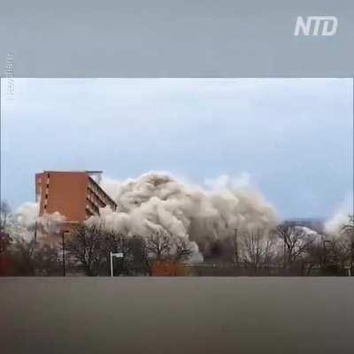 There is no joke, just building demolition videos