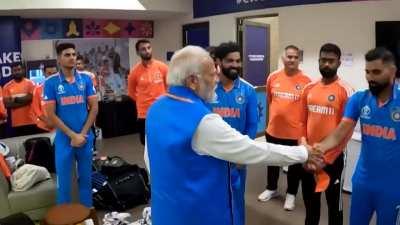 Modiji comforts Indian players