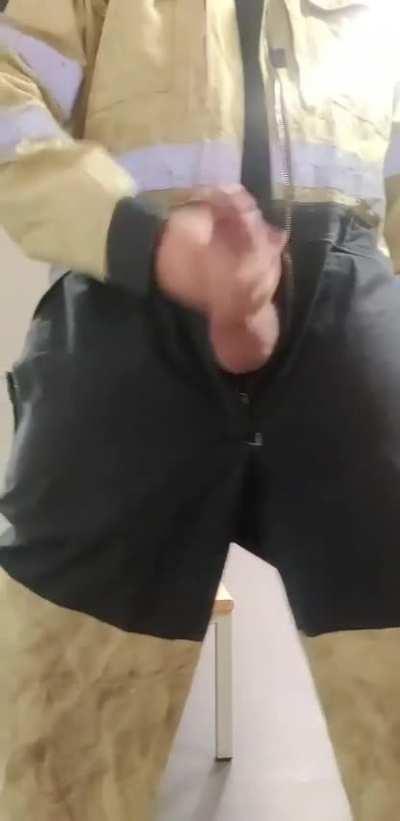 Cumshow by a firefighter 🚒