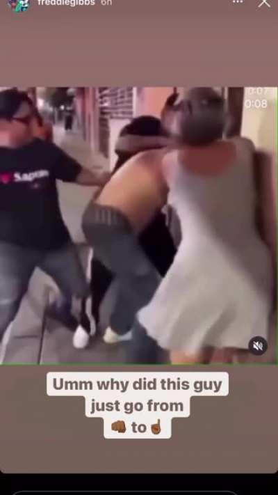 Why did the guy in the back just sexually assault this man?