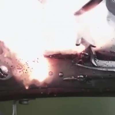 This video shows how a musket worked in the XVII-XVIII century, and how and armor of the time could stop its lead ammunition, saving the life of its bearer