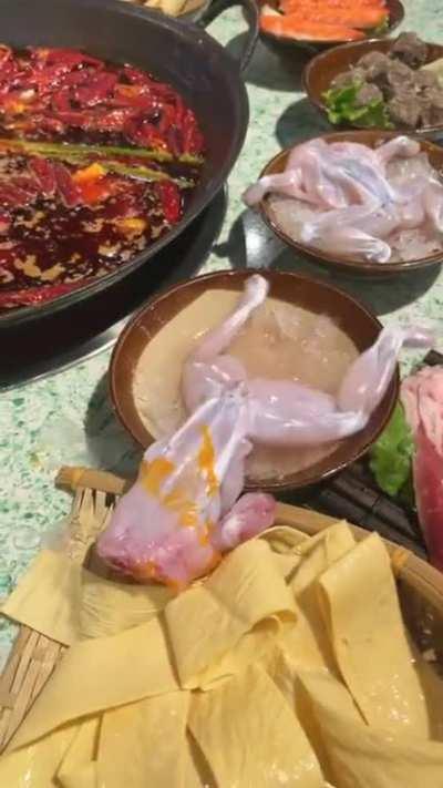 This frog at a restaurant 