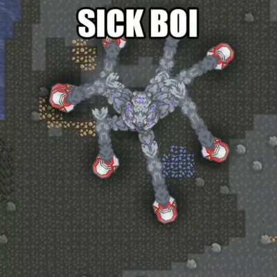 The exaggerated swagger of a toxopid