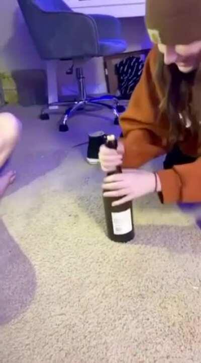 That’s one way to open a bottle