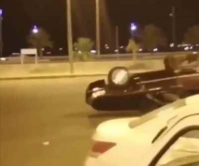 Trying to lift the back of the car as much as possible