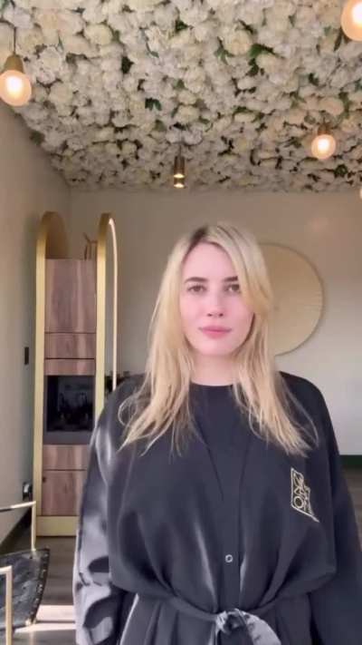 Emma showing us her before and after hair transformation | IG | February 2025