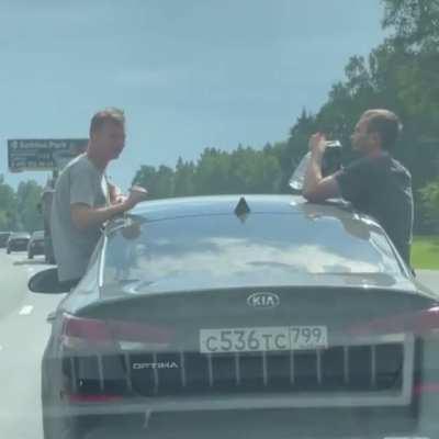 Having some vodka on the highway