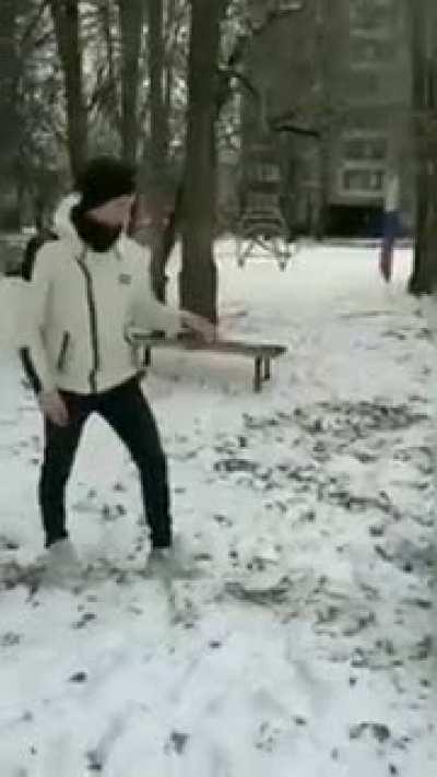 To kick a snowman