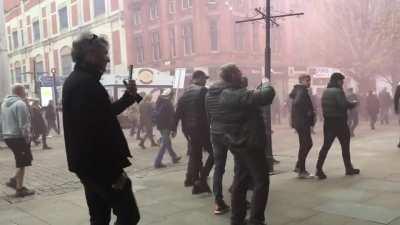 Anti-lockdown, anti-mask protest making its way through Market St. Depressing.